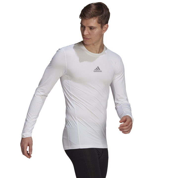 Koszulka termoaktywna męska adidas Techfit długi rękaw biała | VUX.pl