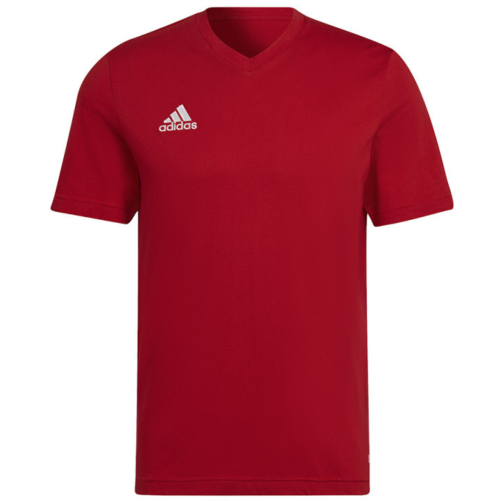 Koszulka bawełniana w serek męska adidas Entrada 22 czerwona | VUX.pl