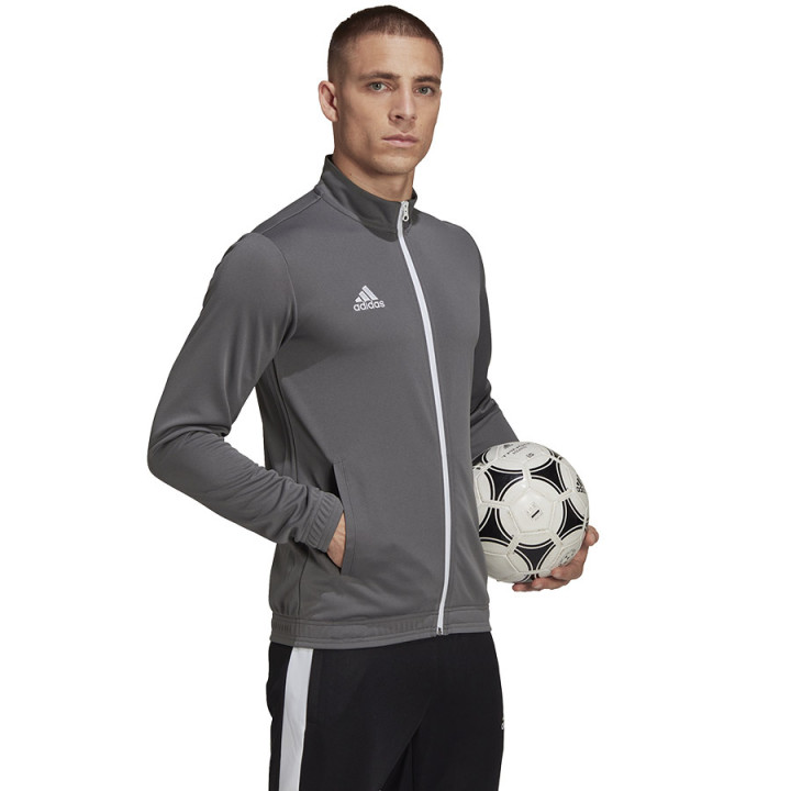 Bluza piłkarska rozpinana męska adidas Entrada 22 szara | VUX.pl