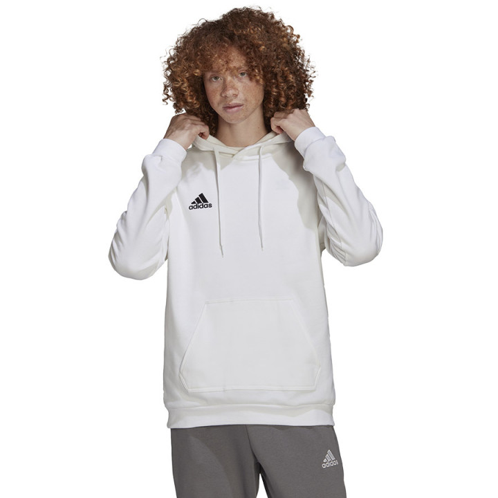 Bluza z kapturem bawełniana męska adidas Entrada 22 biała | VUX.pl