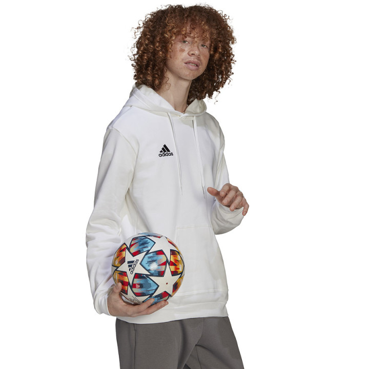 Bluza z kapturem bawełniana męska adidas Entrada 22 biała | VUX.pl