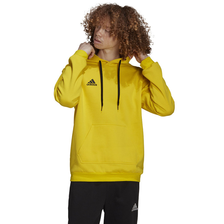 Bluza bawełniana z kapturem męska adidas Entrada 22 żółta | VUX.pl