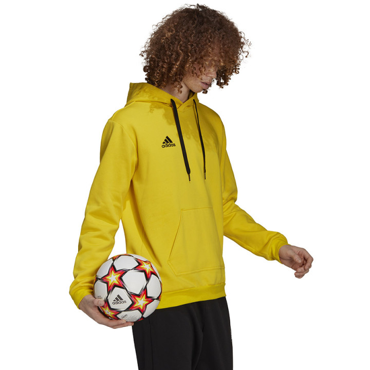 Bluza bawełniana z kapturem męska adidas Entrada 22 żółta | VUX.pl