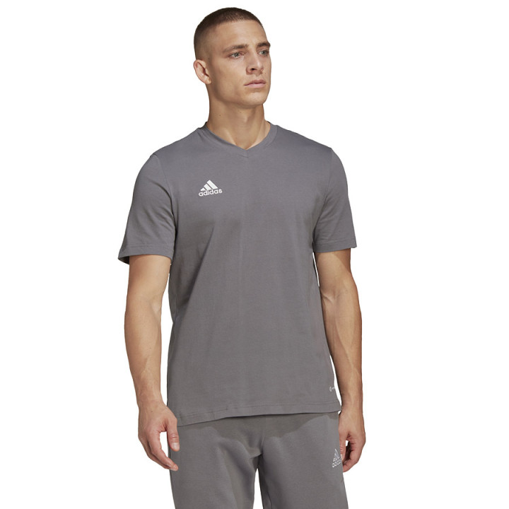 Koszulka piłkarska męska adidas Entrada 22 szara dekolt w | VUX.pl