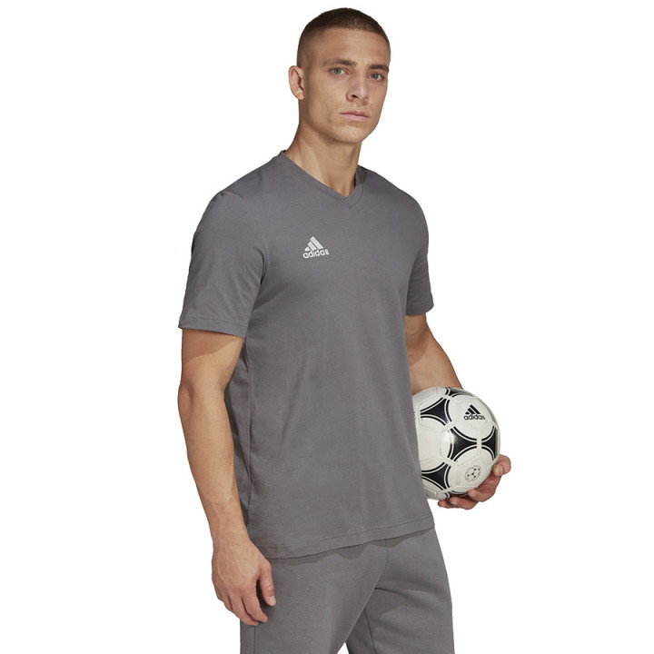 Koszulka piłkarska męska adidas Entrada 22 szara dekolt w | VUX.pl