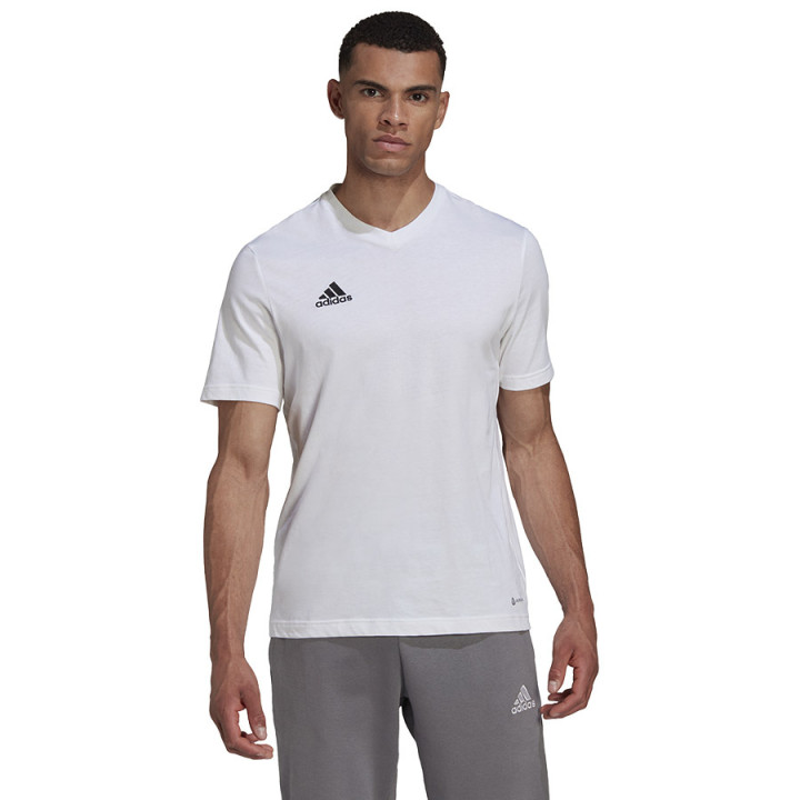Koszulka w serek bawełniana męska adidas Entrada 22 biała | VUX.pl