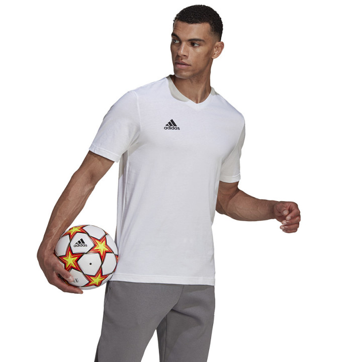 Koszulka w serek bawełniana męska adidas Entrada 22 biała | VUX.pl