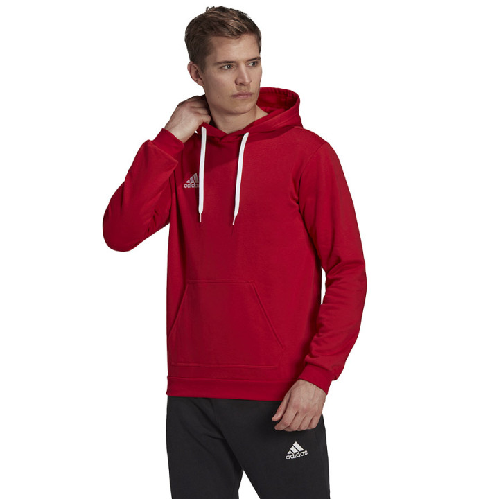 Bluza z kapturem męska bawełniana adidas Entrada 22 czerwona | VUX.pl