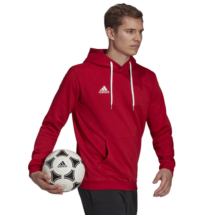 Bluza z kapturem męska bawełniana adidas Entrada 22 czerwona | VUX.pl