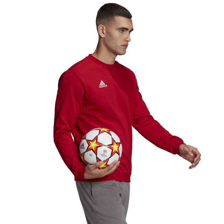 Bluza bawełniana męska adidas Entrada 22 Sweat Top czerwona | VUX.pl