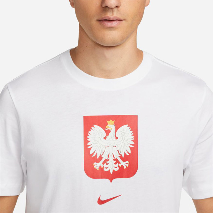 Koszulka kibica krótki rękaw Nike Polska Crest biała | VUX.pl