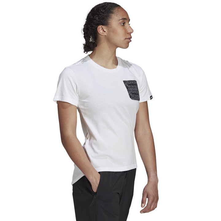 Koszulka damska adidas TX Pocket Tee biała krótki rękaw | VUX.pl