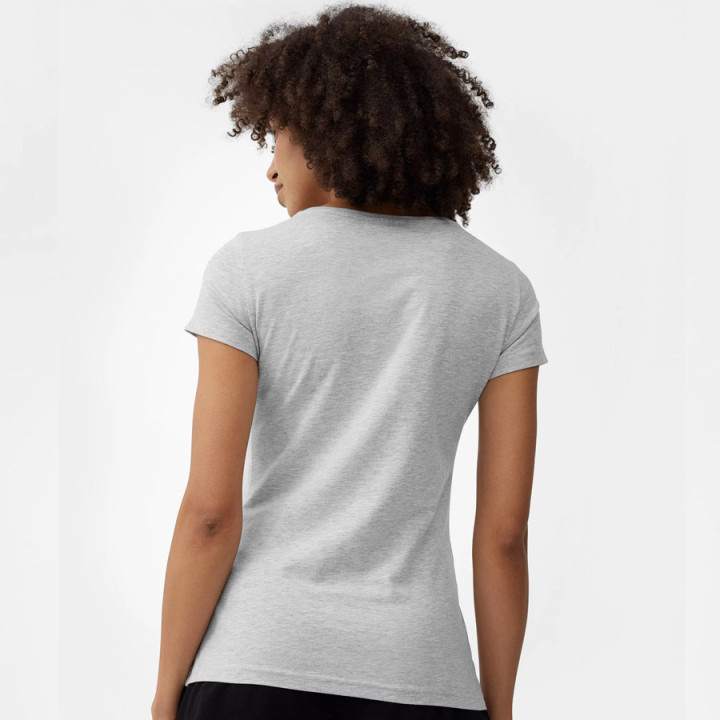 T-shirt damski bawełniany 4F szary melanż 4FSS23TTSHF580 | VUX.pl