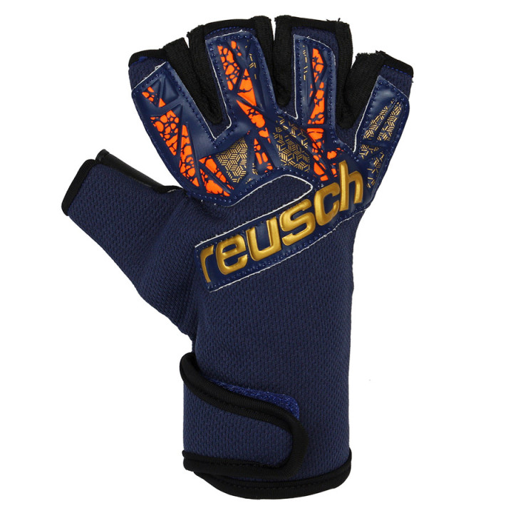 Rękawice bramkarskie flat Reusch Futsal Grip granatowe 54 70 | VUX.pl