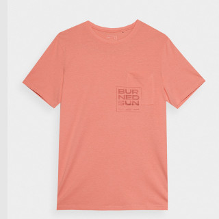 T-shirt męski bawełniany z nadrukiem 4F różowy | VUX.pl