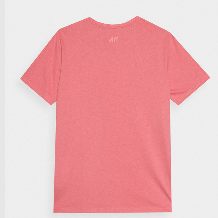 T-shirt męski bawełniany z nadrukiem 4F różowy | VUX.pl
