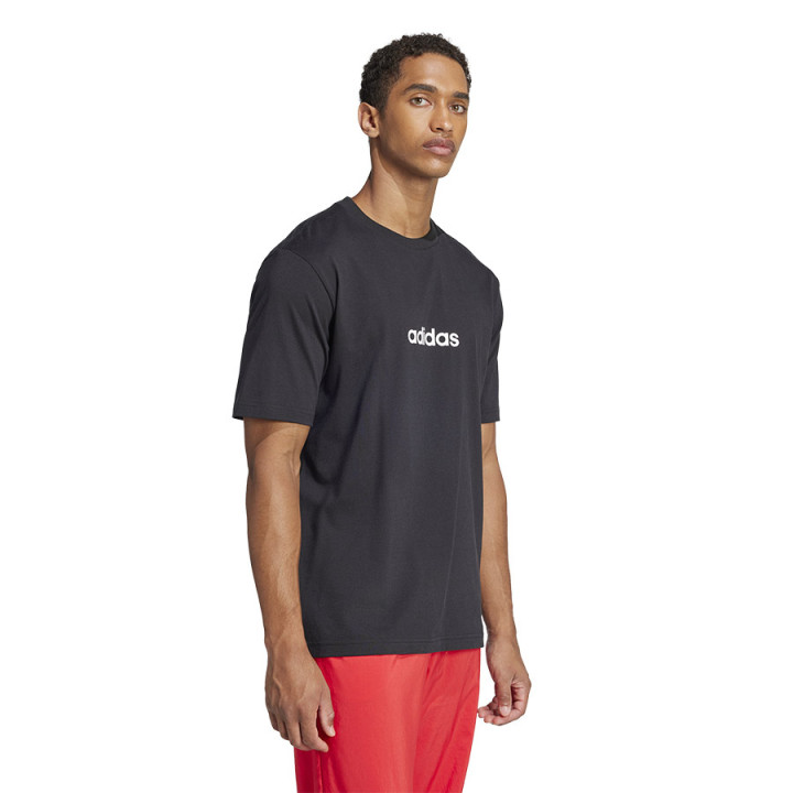 T-shirt bawełniany męski adidas Linear Single Jersey czarny | VUX.pl