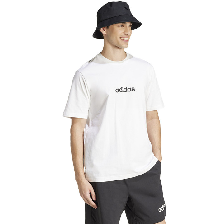 T-shirt bawełniany męski adidas Single Jersey Linear biały | VUX.pl