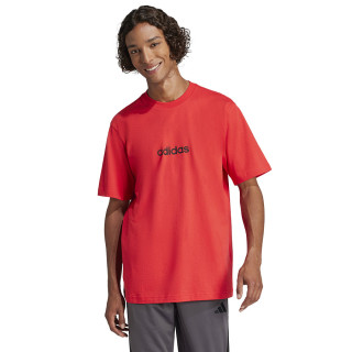 Koszulka męska adidas Single Jersey Linear Tee czerwona | VUX.pl