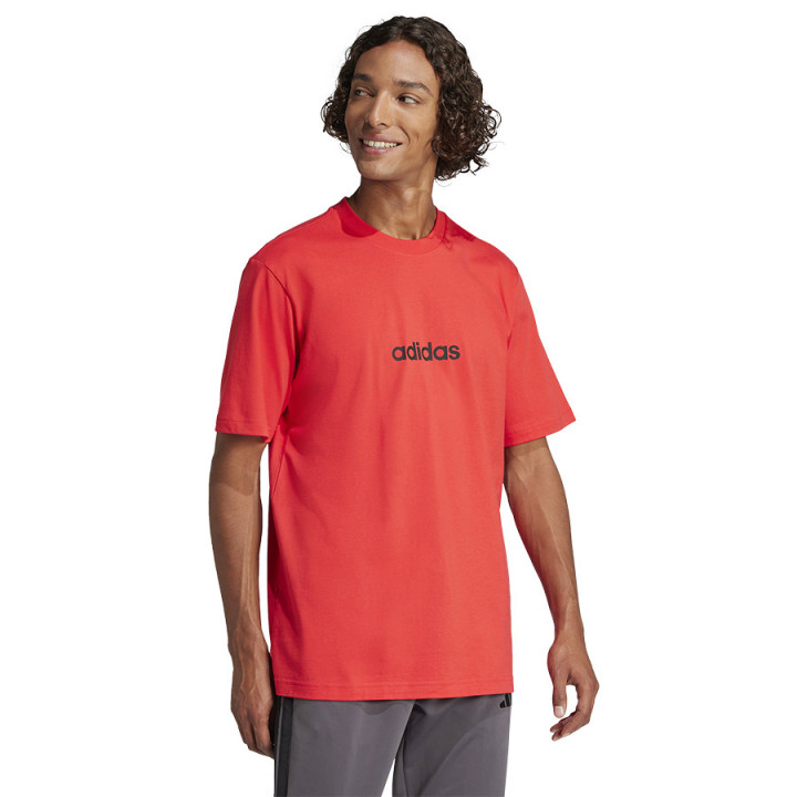 Koszulka męska adidas Single Jersey Linear Tee czerwona | VUX.pl