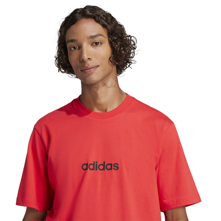 Koszulka męska adidas Single Jersey Linear Tee czerwona | VUX.pl