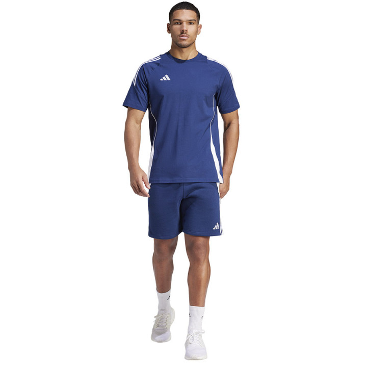 Koszulka bawełniana męska adidas Tiro 24 Sweat Tee niebieska | VUX.pl