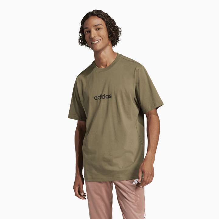 T-shirt bawełniany męski adidas Single Jersey Linear zielony | VUX.pl