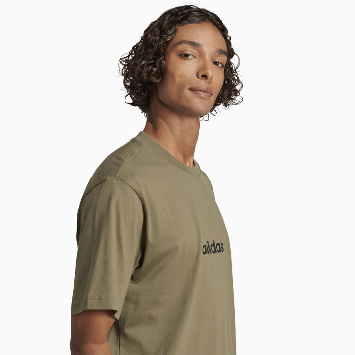 T-shirt bawełniany męski adidas Single Jersey Linear zielony | VUX.pl