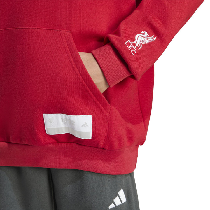 Bluza z kapturem junior adidas Liverpool FC czerwona JW7879 | VUX.pl