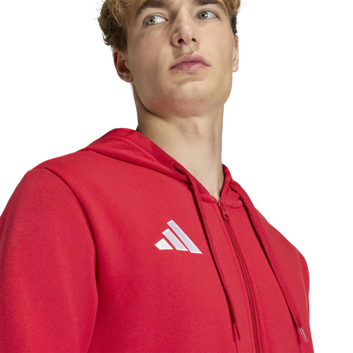Bluza rozpinana z kapturem męska adidas Entrada 26 czerwona | VUX.pl