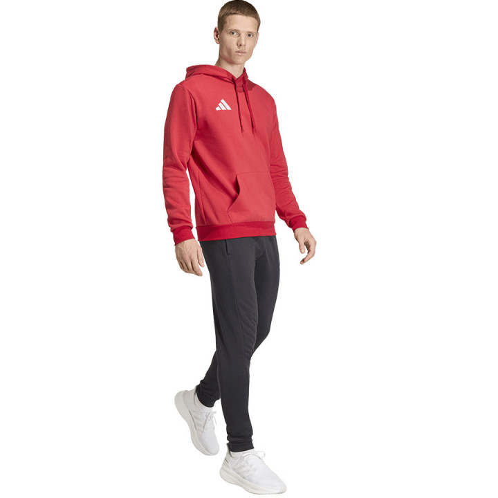 Bluza z kapturem bawełniana męska adidas Entrada 26 czerwona | VUX.pl