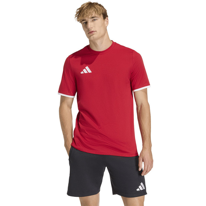Koszulka bawełniana męska adidas Entrada 26 czerwona JZ6676 | VUX.pl