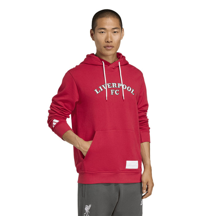 Bluza z kapturem męska adidas Liverpool FC US Hoody czerwona | VUX.pl