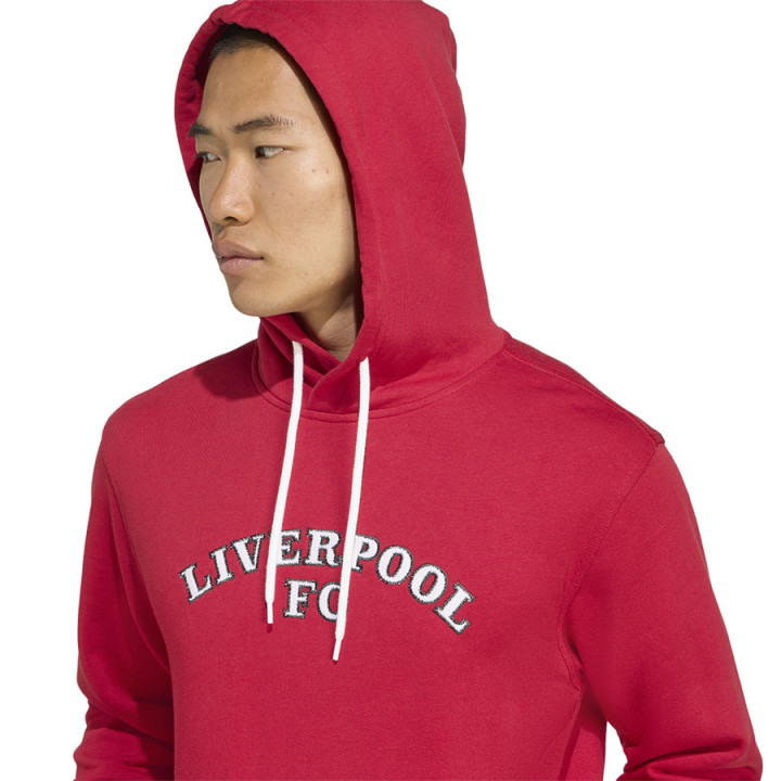 Bluza z kapturem męska adidas Liverpool FC US Hoody czerwona | VUX.pl