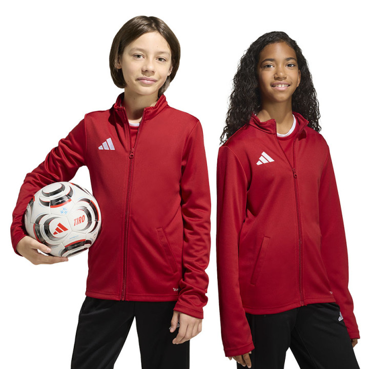 Bluza rozpinana dziecięca adidas Entrada 26 czerwona JZ6612 | VUX.pl