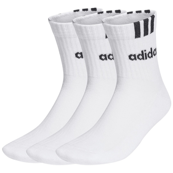 Skarpety męskie adidas Cushioned Linear 3 pary białe HT3437 | VUX.pl