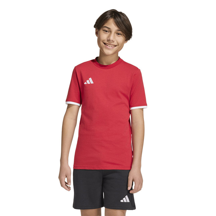 Koszulka bawełniana junior adidas Entrada 26 czerwona JZ6674 | VUX.pl