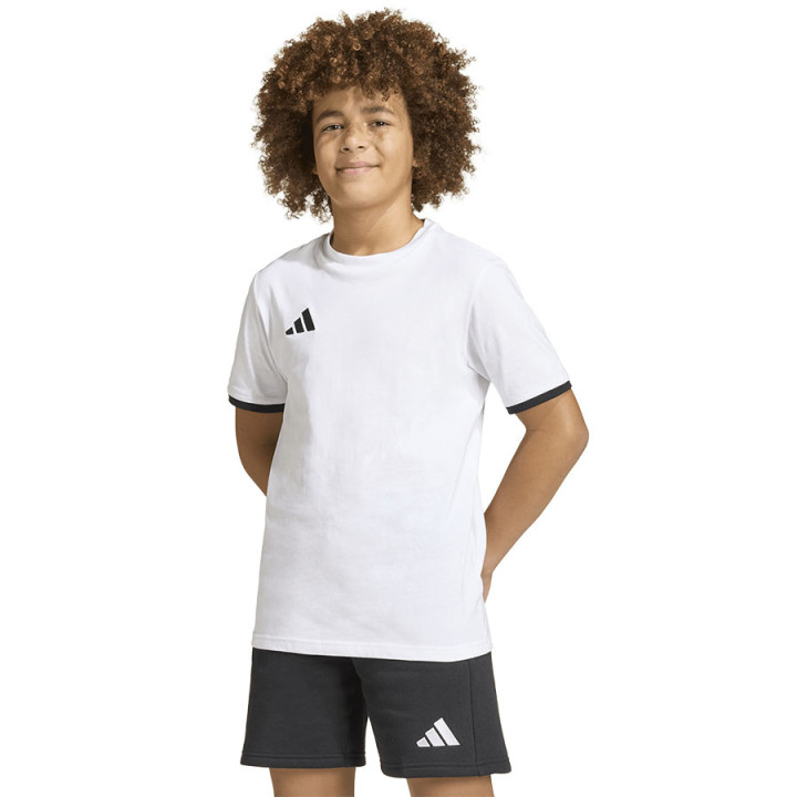 Koszulka bawełniana junior adidas Entrada 26 biała JZ6670 | VUX.pl