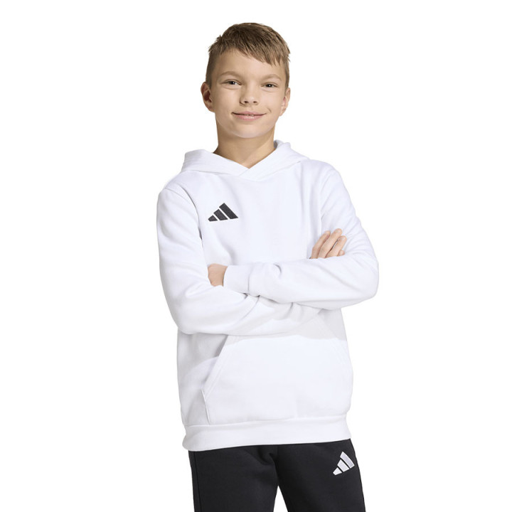 Bluza bawełniana z kapturem junior adidas Entrada 26 biała | VUX.pl