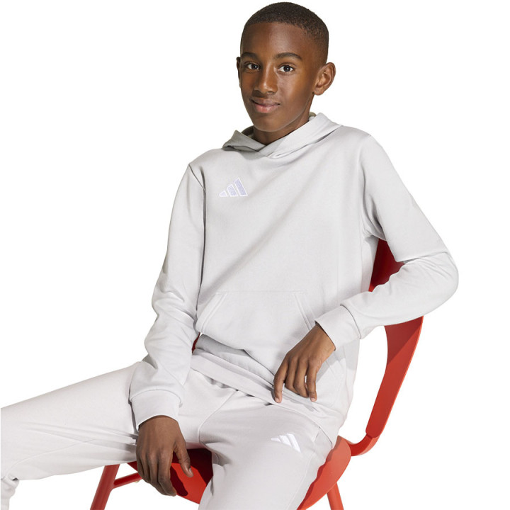 Bluza z kapturem bawełniana junior adidas Entrada 26 szara | VUX.pl