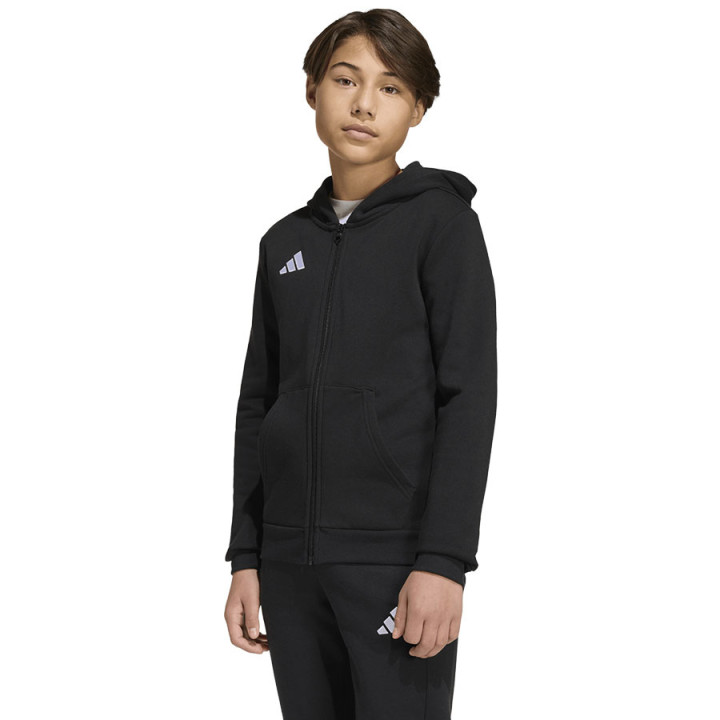 Bluza rozpinana z kapturem junior adidas Entrada 26 czarna | VUX.pl