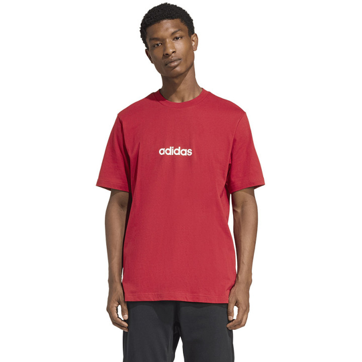 Koszulka męska adidas Single Jersey Linear Tee czerwona | VUX.pl