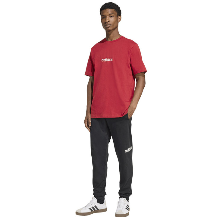 Koszulka męska adidas Single Jersey Linear Tee czerwona | VUX.pl