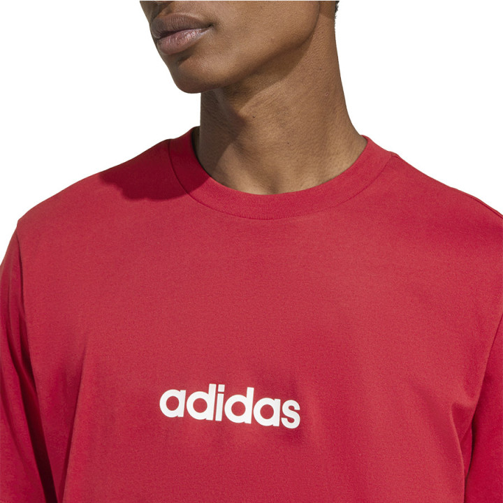 Koszulka męska adidas Single Jersey Linear Tee czerwona | VUX.pl