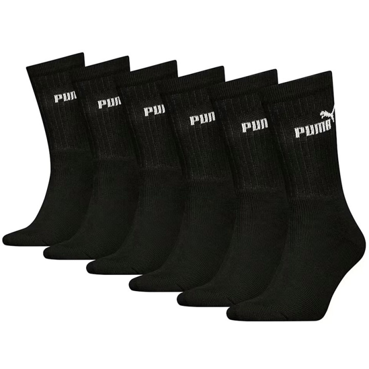 Skarpety męskie Puma Crew 6 par czarne bawełniane 938759-01 | VUX.pl