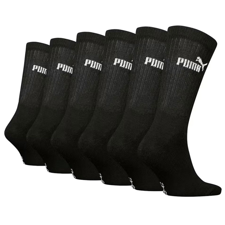 Skarpety męskie Puma Crew 6 par czarne bawełniane 938759-01 | VUX.pl