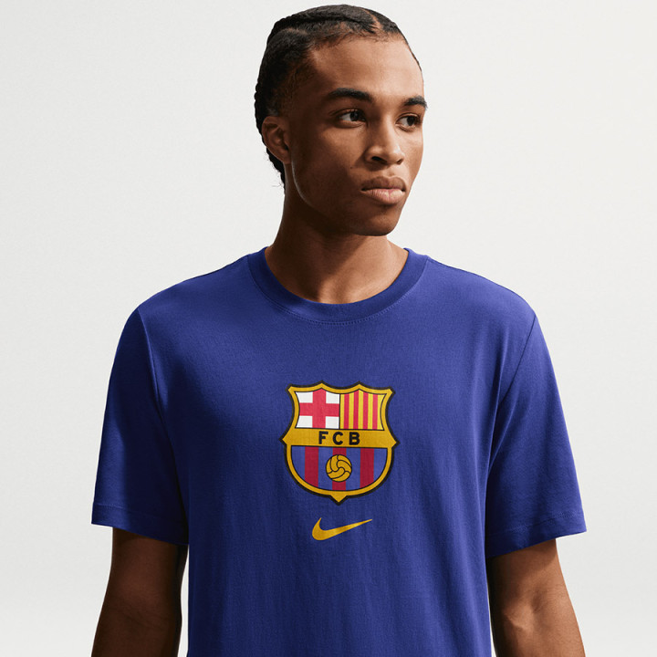 Koszulka bawełniana męska Nike FC Barcelona niebieska | VUX.pl