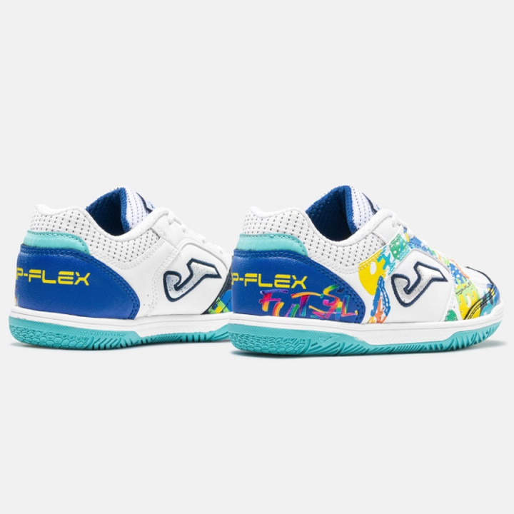 Buty piłkarskie halowe junior Joma Top Flex 2602 IN białe | VUX.pl