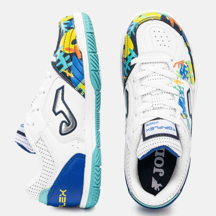 Buty piłkarskie halowe junior Joma Top Flex 2602 IN białe | VUX.pl