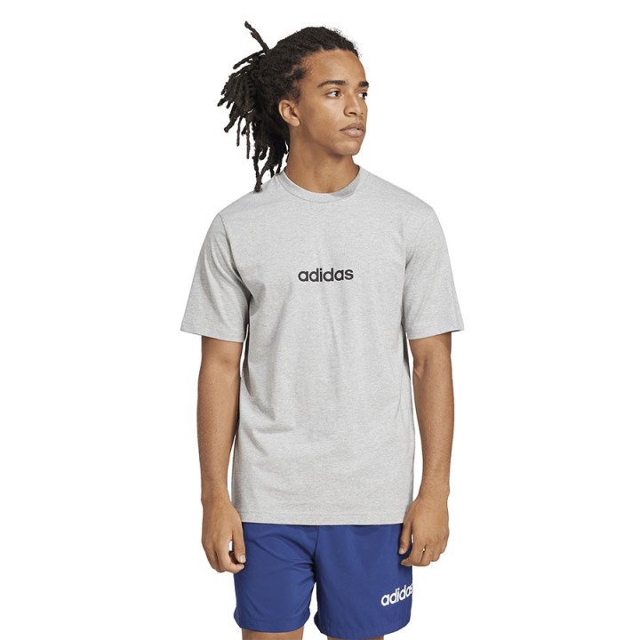 T-shirt bawełniany męski adidas Single Jersey Linear szary | VUX.pl